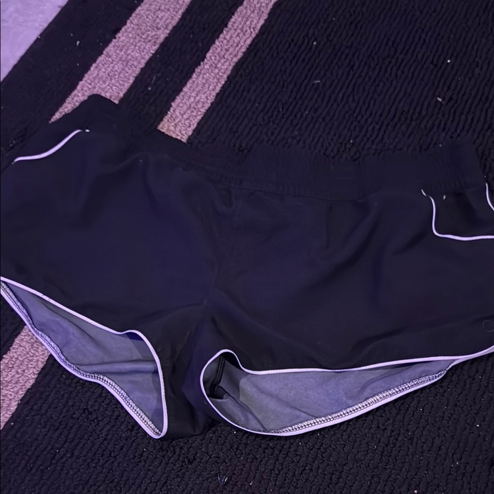 Black Swim Shorts with White Trim